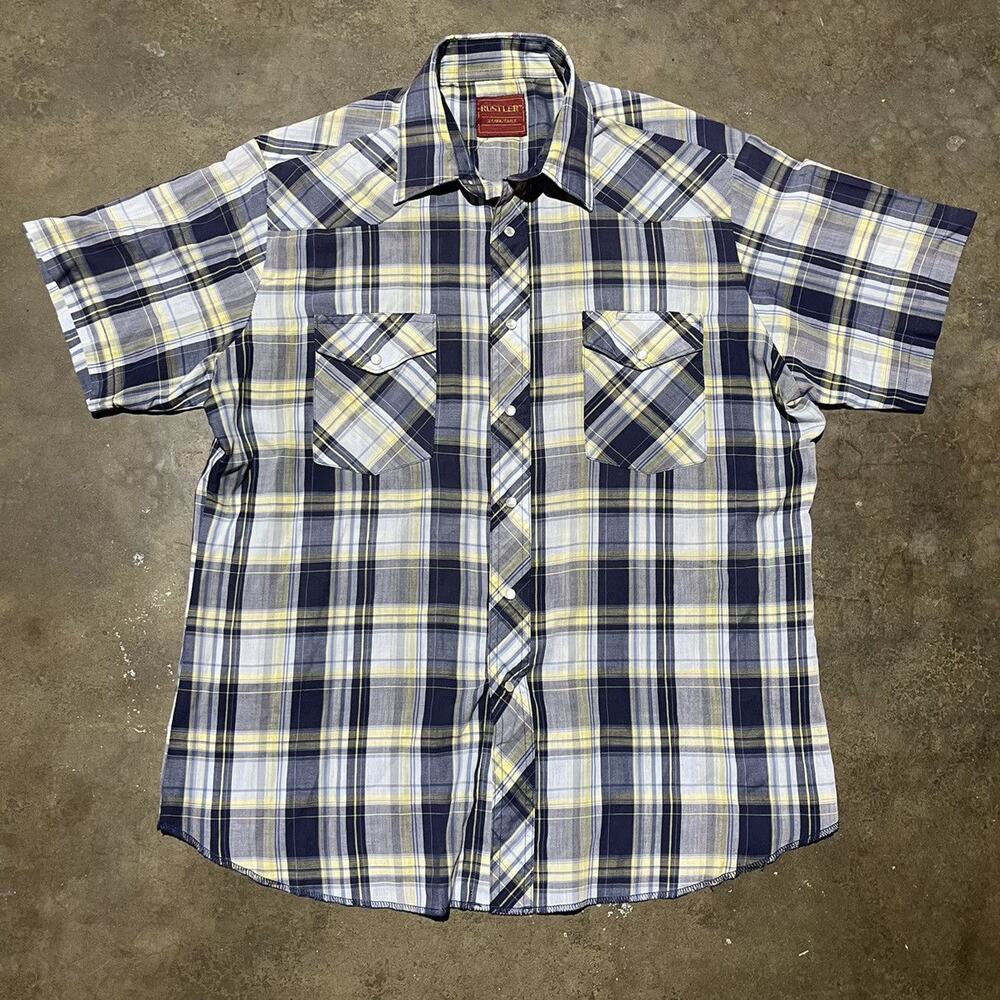 Vintage 70s Rustler X-Long Tails Western Pearl Snap Shirt